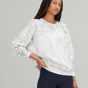 lululemon athletica White Marble-Print Crewneck Sweatshirt